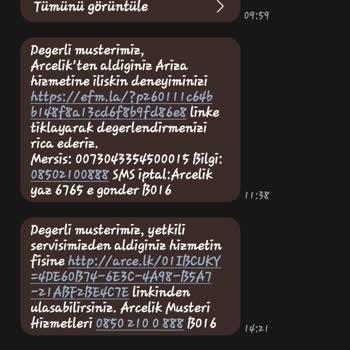 Arçelik Servis Ve Arıza Düzelmemesi