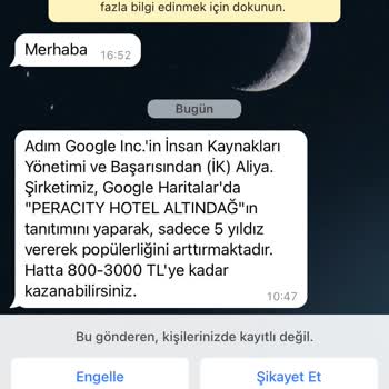 WhatsApp Yabancı Numara Mesajı