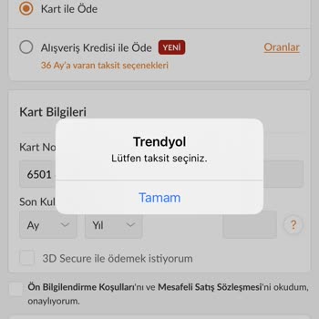 Trendyol Kart Ödeme Hatası