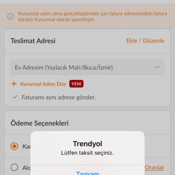 Trendyol Kart Ödeme Hatası