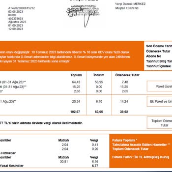 DSmart Kafalarına Göre Fatura Gönderilmesi