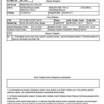 Volvo Otokoç Servis Şikayeti. XC60 Ve XC40 Modeli Araçlarla İlgili