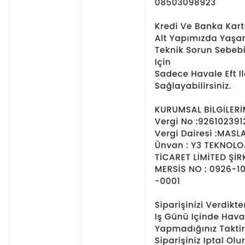 Geldimarket Teslim Edilmeyen Ürün, Sıfır Müşteri İlişkisi