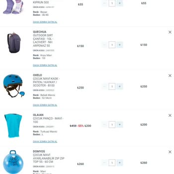 Decathlon Kampanyalı Ürünler Kategorisinde Yaptığı Tutarsızlık.