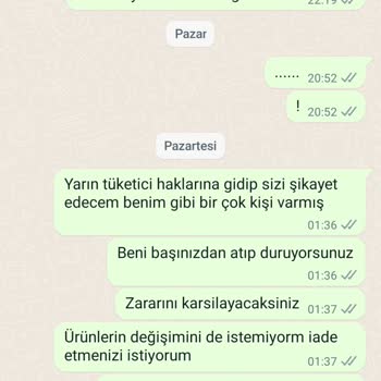 Tuba Mutioğlu Değişime Yollanan Ürünün Geri Gelmemesi Ve Muhatap Olmamaları