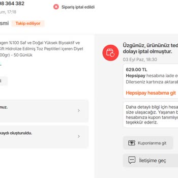 Kiperin Collagen Bir Türlü Kargoya Verilmiyor