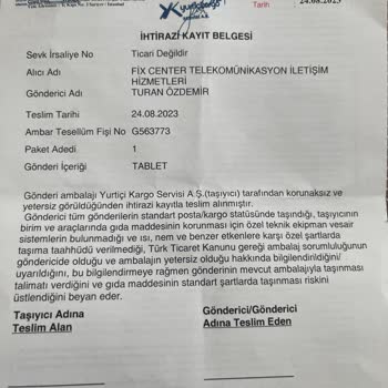 Fix Center Telekomünikasyon Onarıma Gönderdiğim Ürün