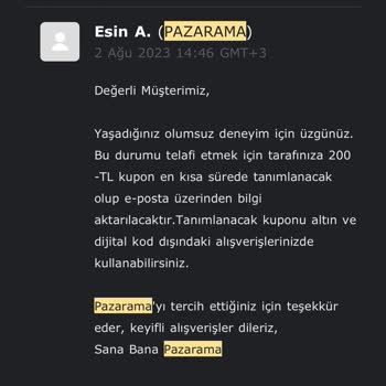 Pazarama 200 Tl Kupon Vaadi Boş Çıktı
