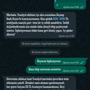 Trendyol La Çalışma Mesajı
