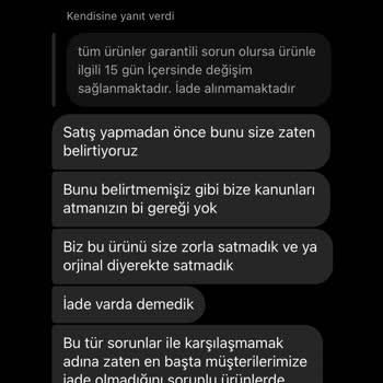 Acsesuarbank Kusurlu Ürünün İadesi/değişimi Yapılmaması.