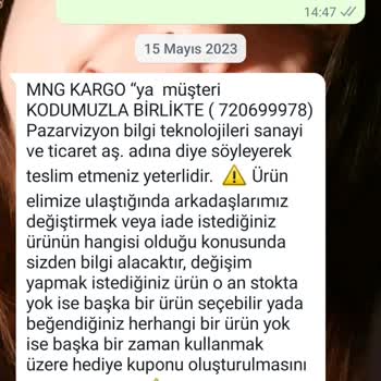 B&G Sportive Numara Küçük Olmasından Dolayı Değişim Sağlanmaması