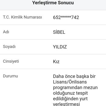 KYK Yurt Yerleşmesinin Red Edilmesi