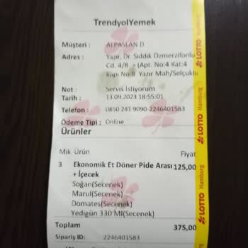 Trendyol GO'dan Eksik Ürün Teslimatı