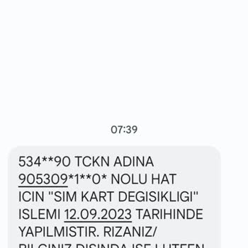 Turkcell Yasal Uyarı SMS Bilgilendirmesi