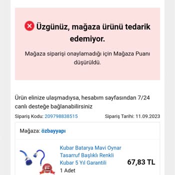 Siparişim N11 Tarafından İptal Edildi.