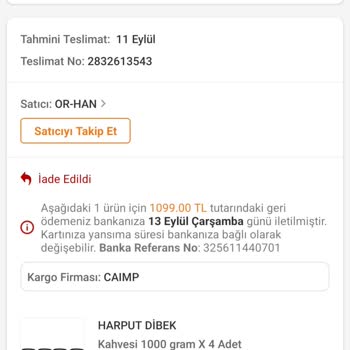 Trendyol Açıklamasız Sipariş İptali