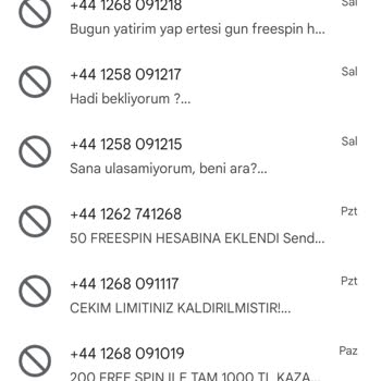 Vodafone Yurt Dışı Bahis Site Mesajları