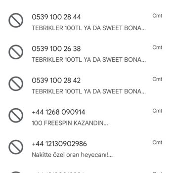 Vodafone Yurt Dışı Bahis Site Mesajları