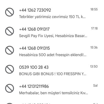 Vodafone Yurt Dışı Bahis Site Mesajları