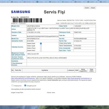Samsung Çamaşır Makinesi, Servis Ve Müşteri Hizmetleri