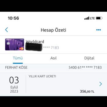 Yapı Kredi Worldcard Yıllık Kart Ücreti