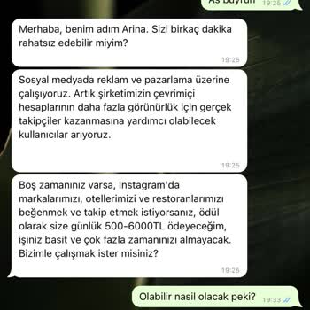 WhatsApp Yabancı Numaradan Gelen Şüpheli Mesaj