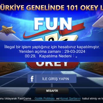 Fun 101 Okey Haksız Yere Ban Atılması Mağdurum Acil Yardım