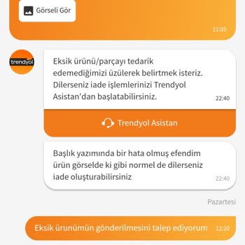Trendyol'dan Siparişim Eksik Geldi.
