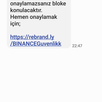Binance Onayı Diye Gelen Mesaj