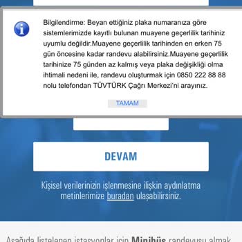 TÜVTÜRK Randevu Alamıyorum Sistemde Muayenem Var Gözüküyor