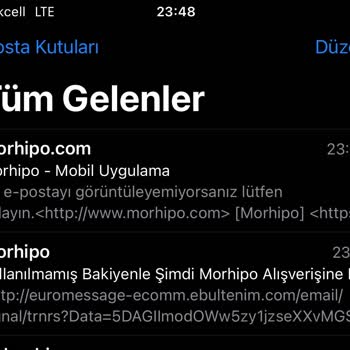 Morhipo'dan Kullanılmamış Bakiye Maili