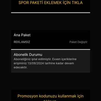 Exxen Üyelik Yenilemesi - İptali