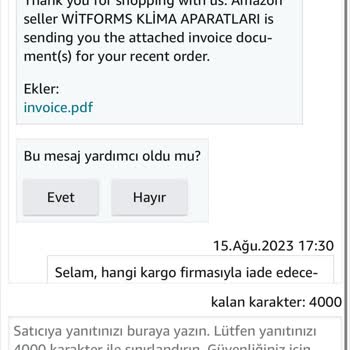 Witforms İade Ürün Ve Kargo Bedeli Ödenmiyor