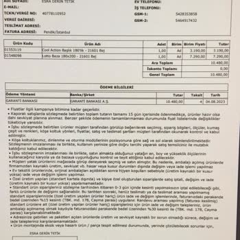 Yataş 80 Gündür Teslim Edilmeyen 1100074239 Numaralı Baza Hakkında