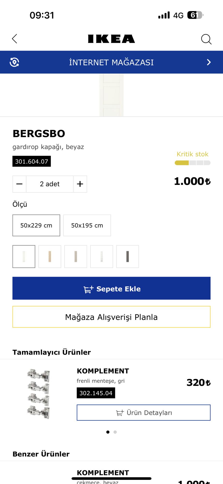 IKEA Pax Dolap Stok Yetersizliği Şikayetvar