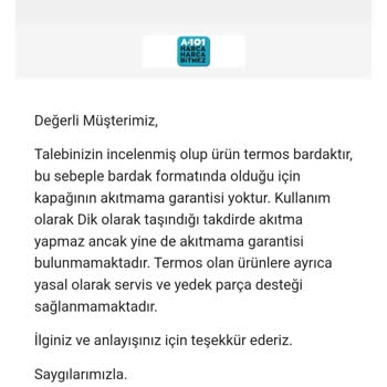 A101'den Satın Aldığım Yıldız Bardak Akıtıyor