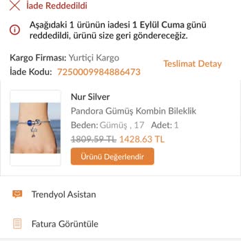 Nur Silver & Diamond Trendyol Orijinal Diye Satılan Sahte Ürün