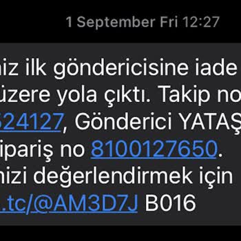 Yataş Bedding Para İadesi Yapmıyor