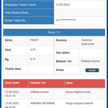 Sürat Kargo Ankara Gölbaşı Şubesi Kargoyu Teslim Etmedi!