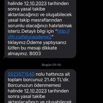 Vodafone Haksız Ücret Talebi