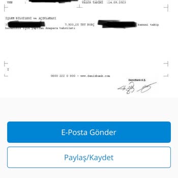 Denizbank Ana Para Tahsilatı
