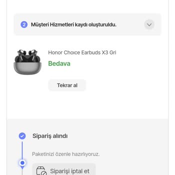Honor Aldığım Ürünün Gönderilmemesi.