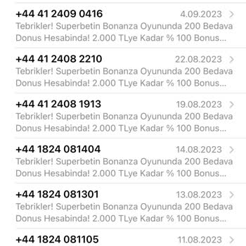 Superbetin SMS İptal Edemiyorum