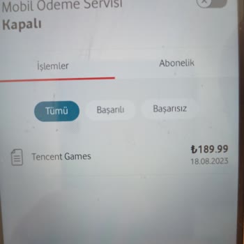 Tencent Games Türkiye Tencent Games, Vodafone Mobil Ödemeden Bilgim Dışında Para Çekmiştir
