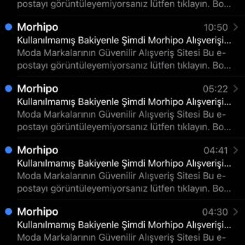 Morhipo Rahatsız Edici Mailler