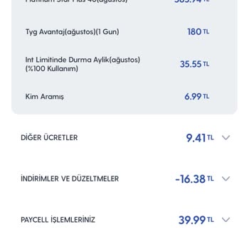 Turkcell Faturaya Fazla Tutar Olarak Yurt Dışı Kullanımı
