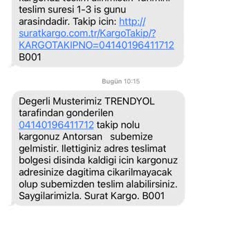 Sürat Kargo Antorsan Şubesi Dağıtım Sorunu