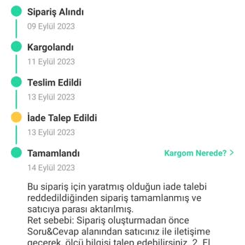 Dolap İade Kabul Etmemesi