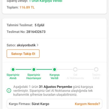 Sürat Kargo Siparişimi Hala Teslim Etmedi