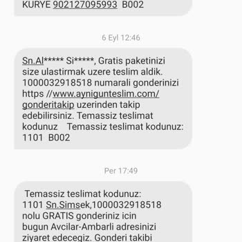AGT Kurye 1 Haftadır Dağıtımda Gözüken Ama Teslim Olmayan Kargo